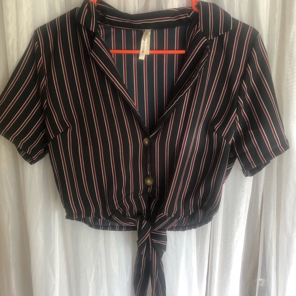 Moon orchid cropped tie top